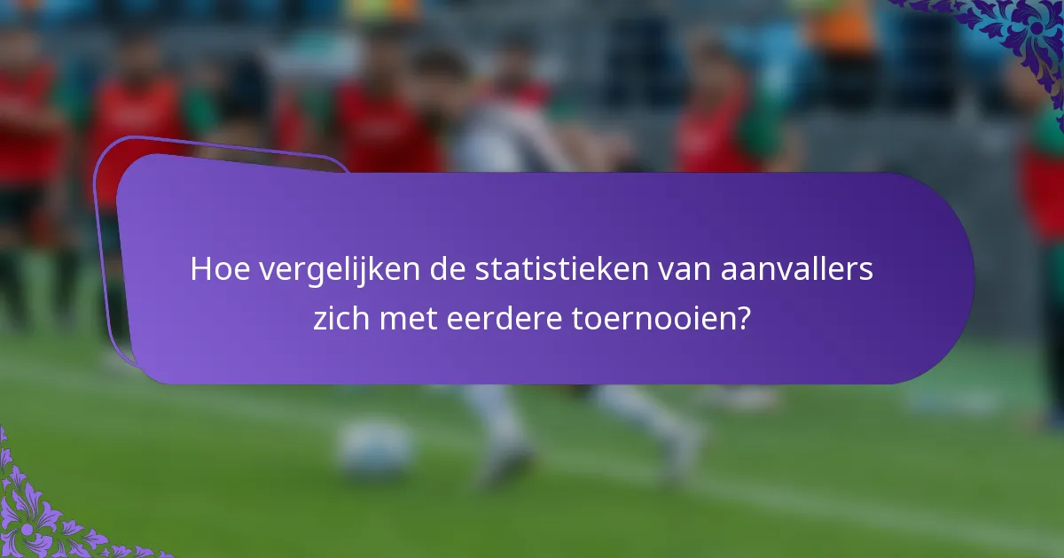 Hoe vergelijken de statistieken van aanvallers zich met eerdere toernooien?