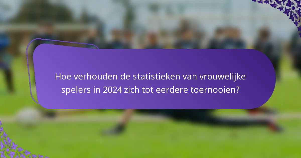 Hoe verhouden de statistieken van vrouwelijke spelers in 2024 zich tot eerdere toernooien?