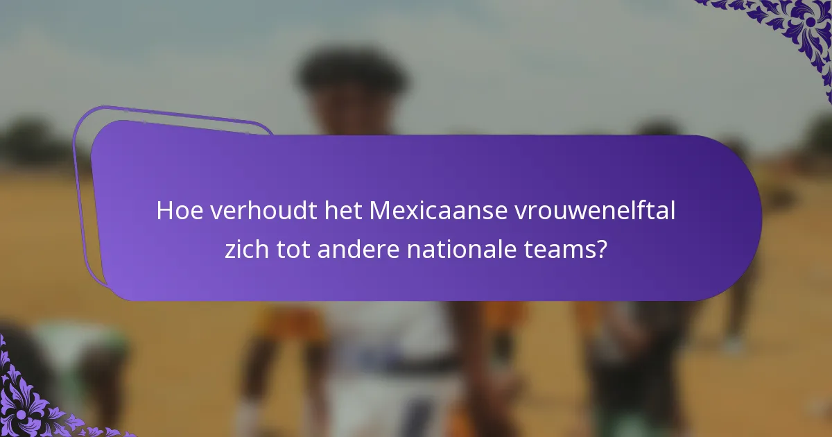 Hoe verhoudt het Mexicaanse vrouwenelftal zich tot andere nationale teams?