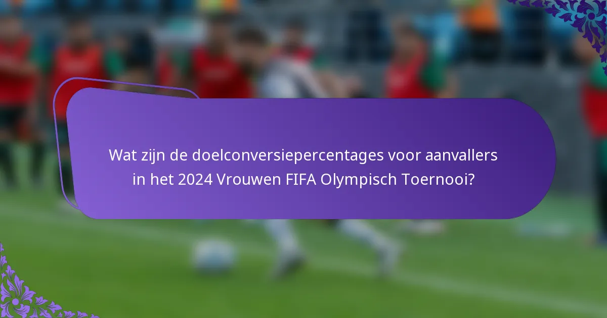 Wat zijn de doelconversiepercentages voor aanvallers in het 2024 Vrouwen FIFA Olympisch Toernooi?
